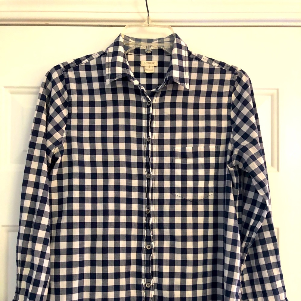 J Crew Button Down Checkered Shirt